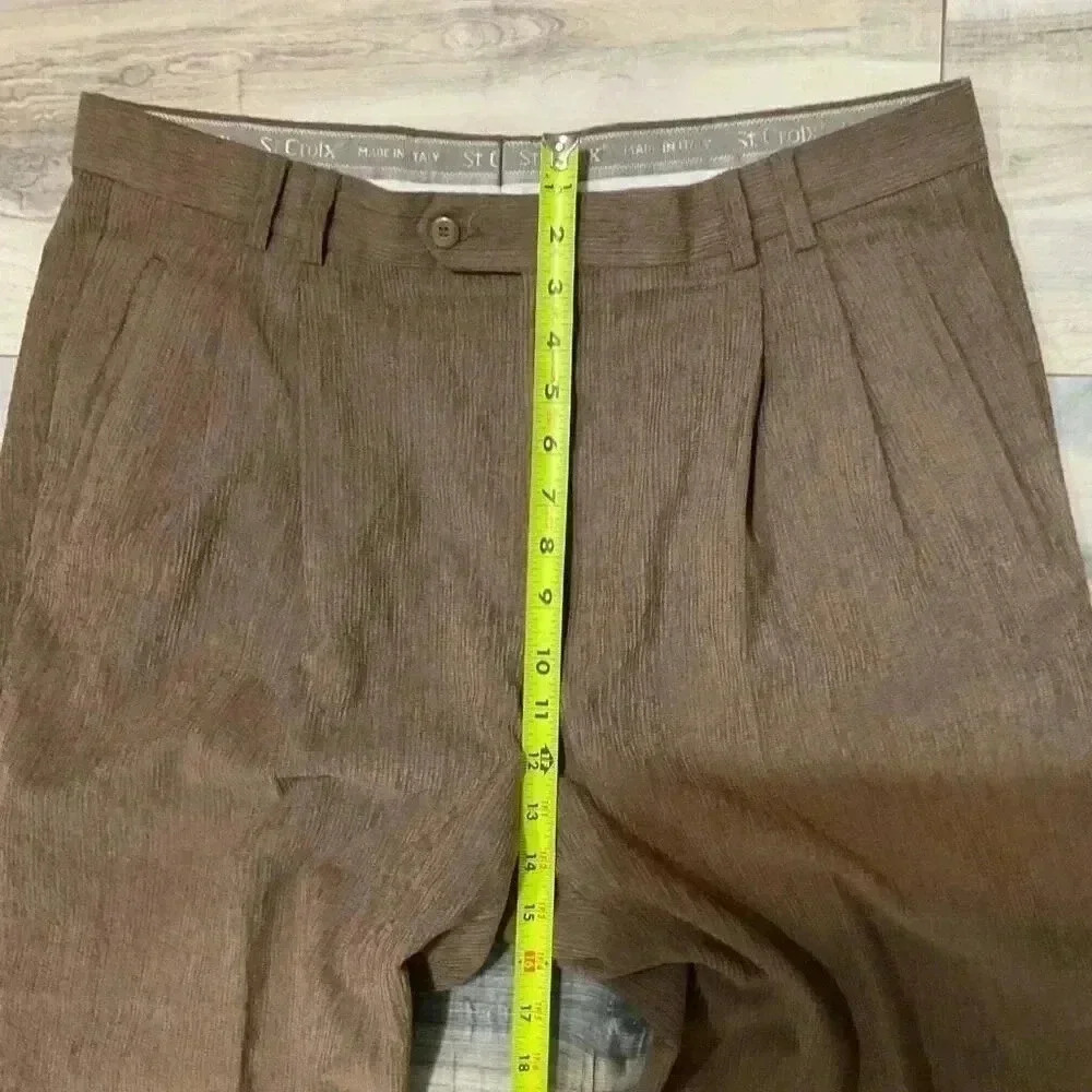 St. Croix Made in Italy Corduroy Men’s Pants Size 36 , pleated and rolled cuffs - Picture 9 of 11